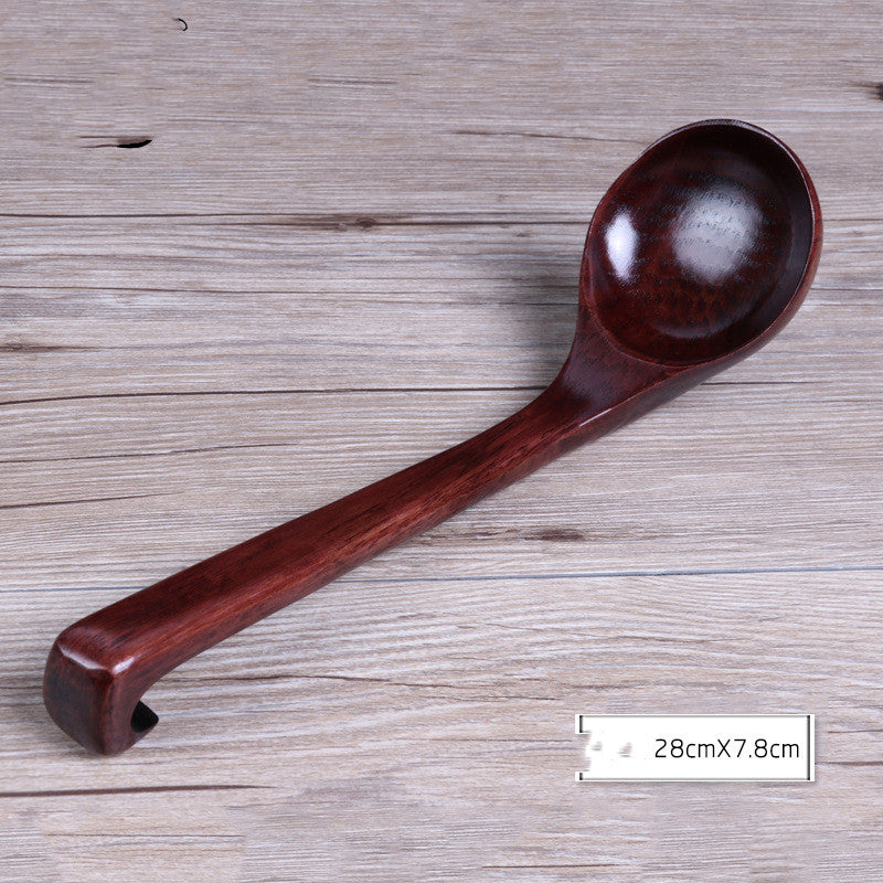 Curved Wooden Spoon with Long Handle