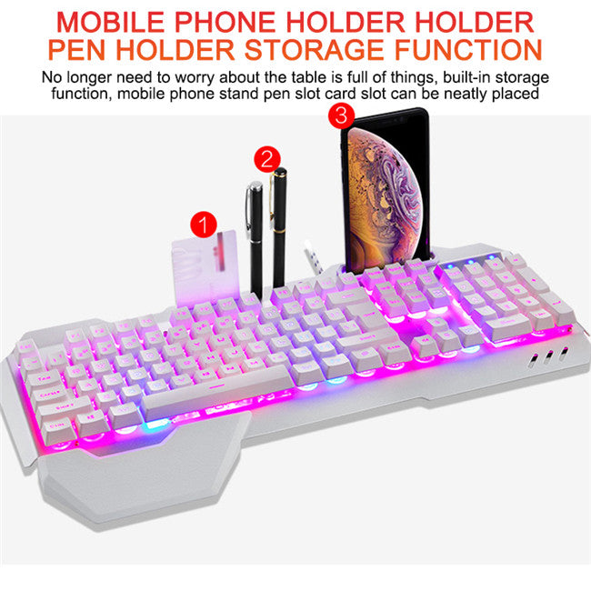 Ergonomic Mechanical Keyboard – RGB Backlight & Quiet Tactile Keys