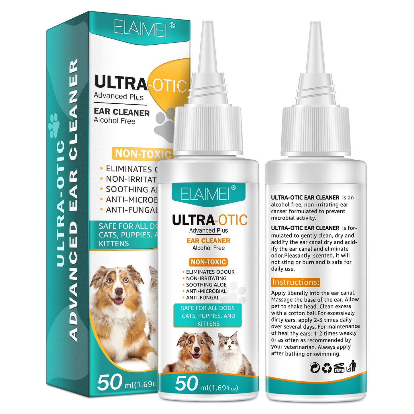 Pet Ear Cleaner – Gentle 50ml Solution for Dogs & Cats