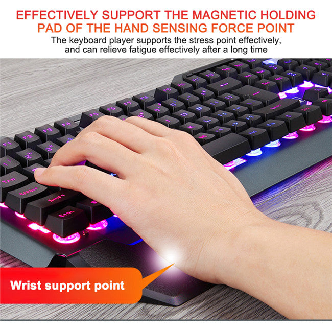 Ergonomic Mechanical Keyboard – RGB Backlight & Quiet Tactile Keys