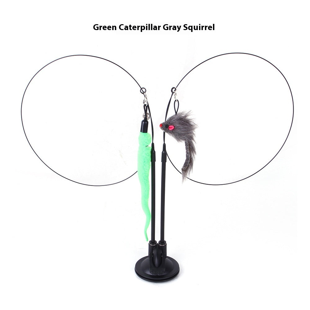 Cat Teaser Toy – Interactive Suction Cup Wand for Indoor Cats