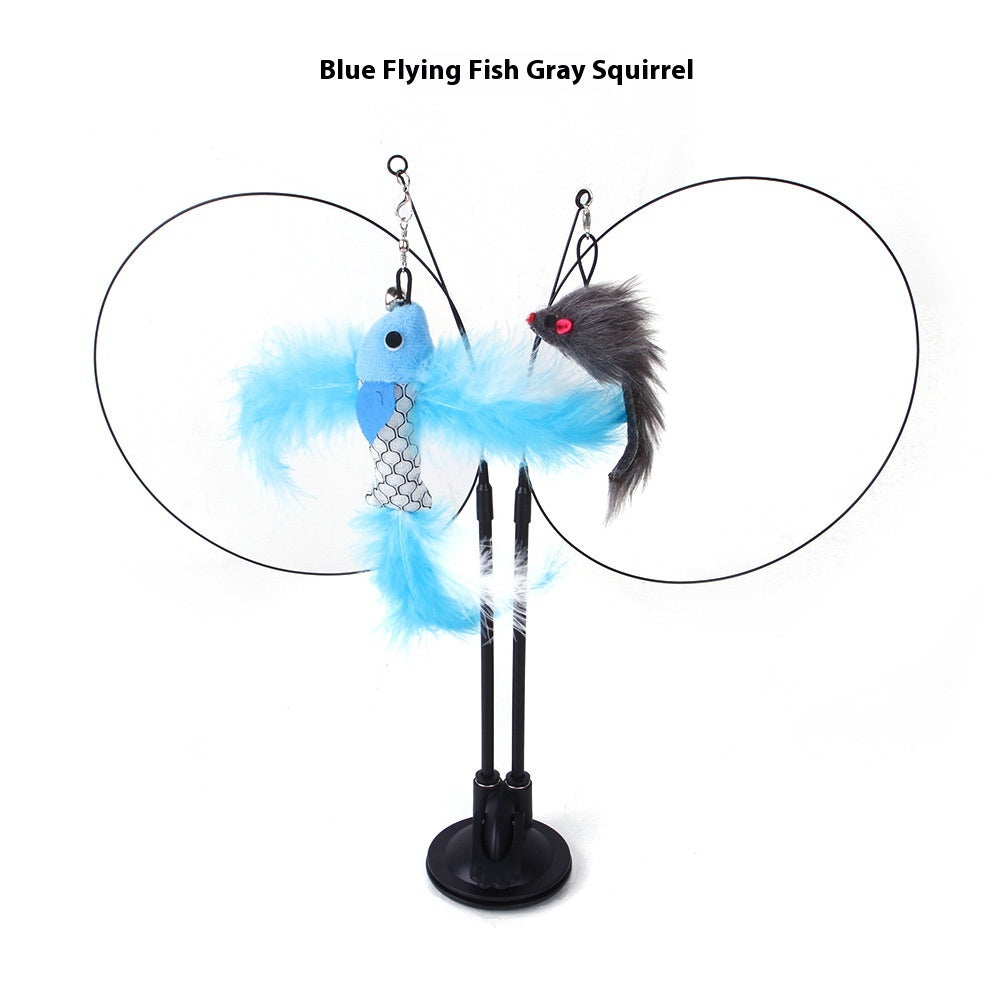 Cat Teaser Toy – Interactive Suction Cup Wand for Indoor Cats