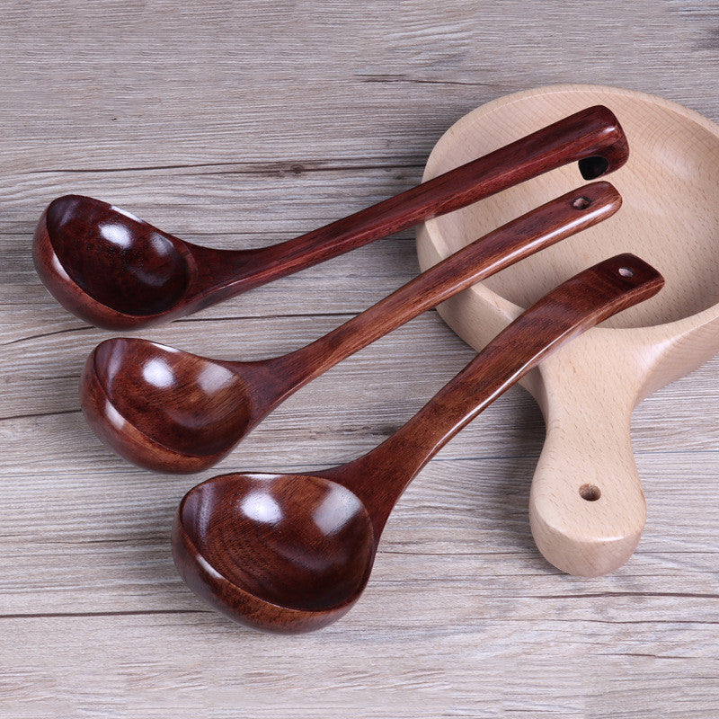 Curved Wooden Spoon with Long Handle