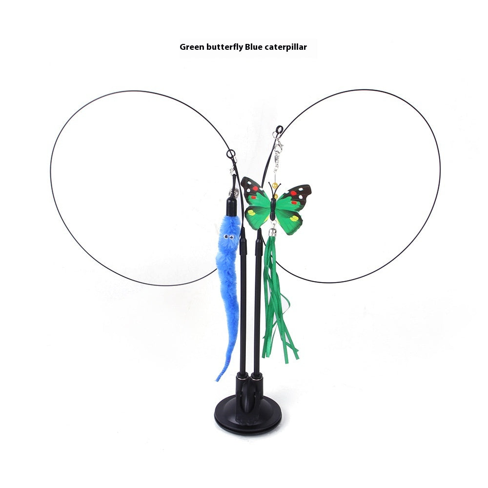 Cat Teaser Toy – Interactive Suction Cup Wand for Indoor Cats