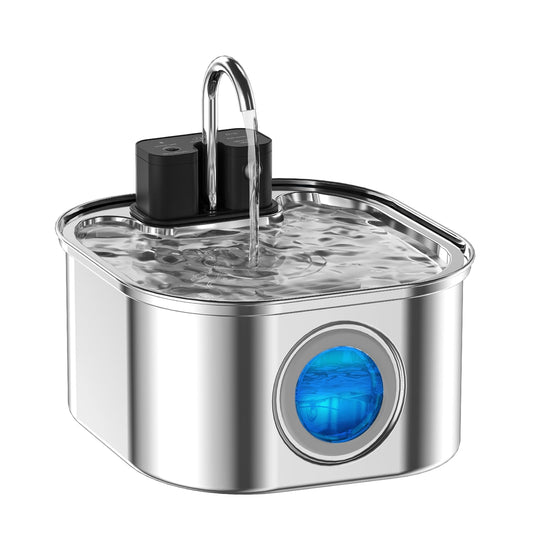 NautyPaws Wireless Cat Water Fountain — Rechargeable, 108oz Stainless Steel