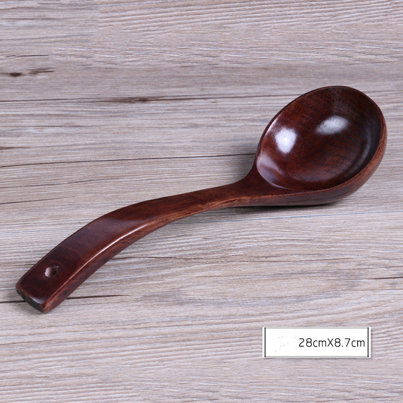 Curved Wooden Spoon with Long Handle