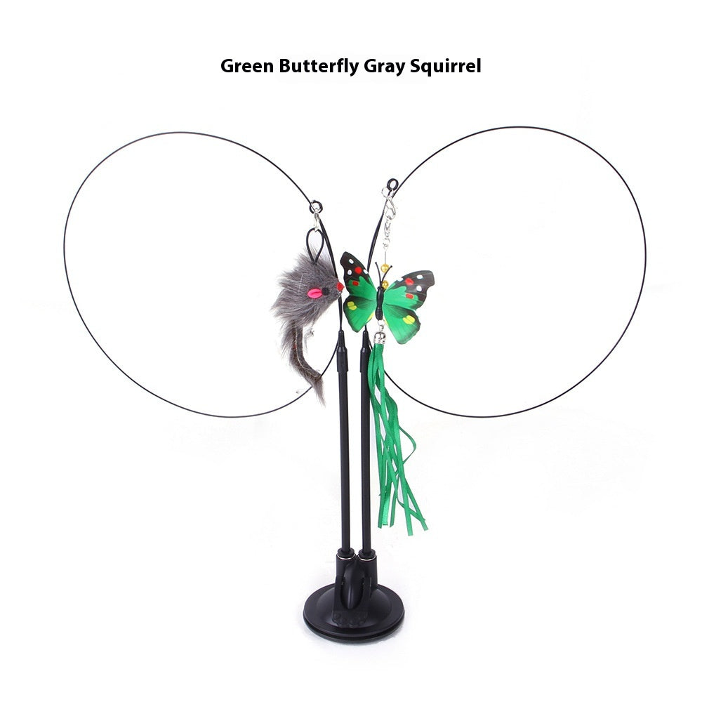 Cat Teaser Toy – Interactive Suction Cup Wand for Indoor Cats