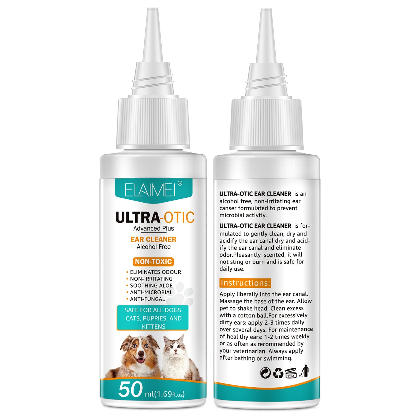 Pet Ear Cleaner – Gentle 50ml Solution for Dogs & Cats