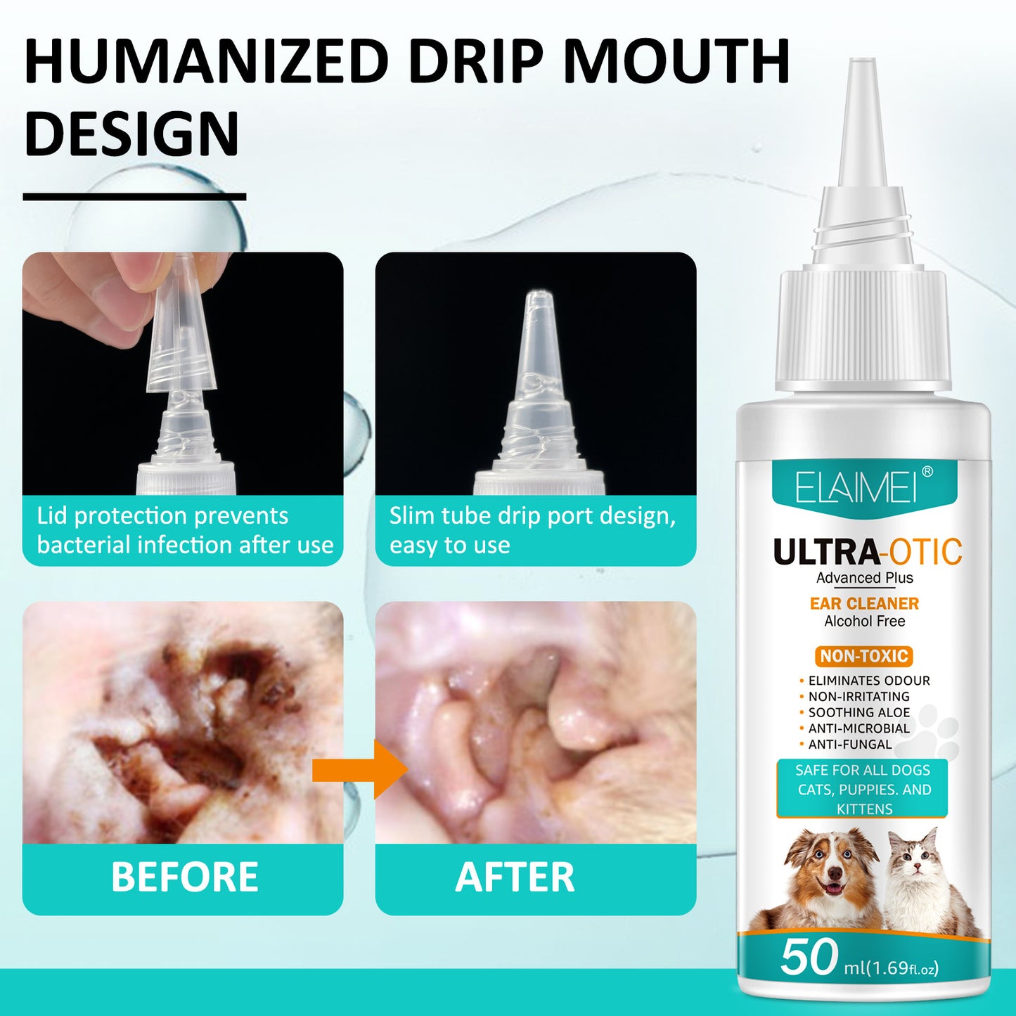 Pet Ear Cleaner – Gentle 50ml Solution for Dogs & Cats