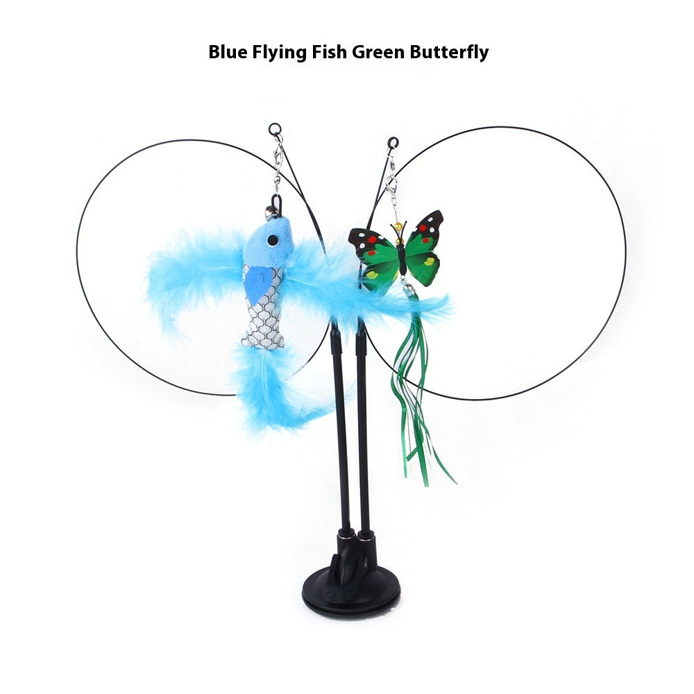 Cat Teaser Toy – Interactive Suction Cup Wand for Indoor Cats