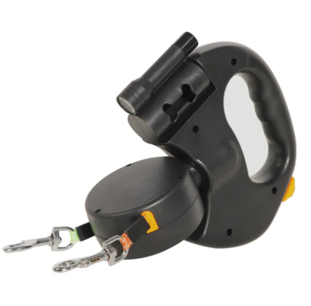 Double Dog Leash – Retractable & Tangle-Free for Two Dogs