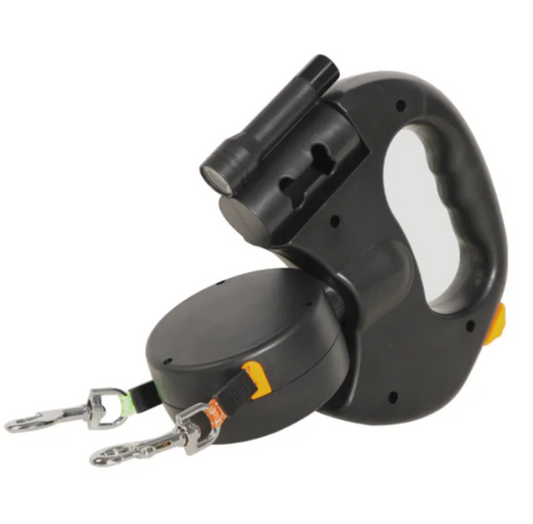 Double Dog Leash – Retractable & Tangle-Free for Two Dogs
