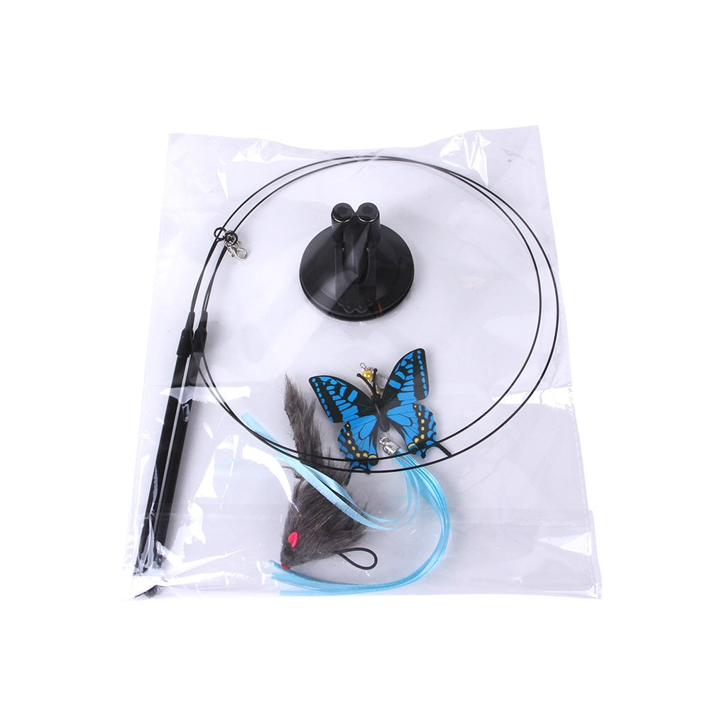 Cat Teaser Toy – Interactive Suction Cup Wand for Indoor Cats