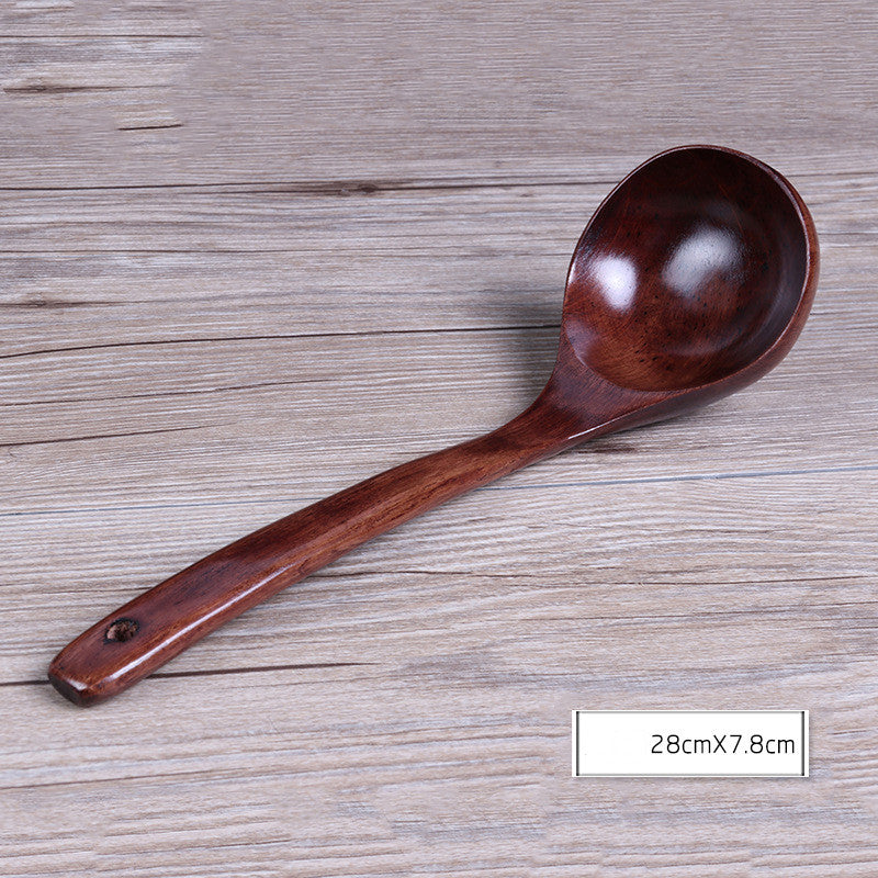 Curved Wooden Spoon with Long Handle