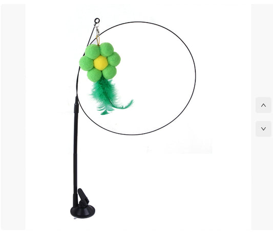 Cat Teaser Toy – Interactive Suction Cup Wand for Indoor Cats