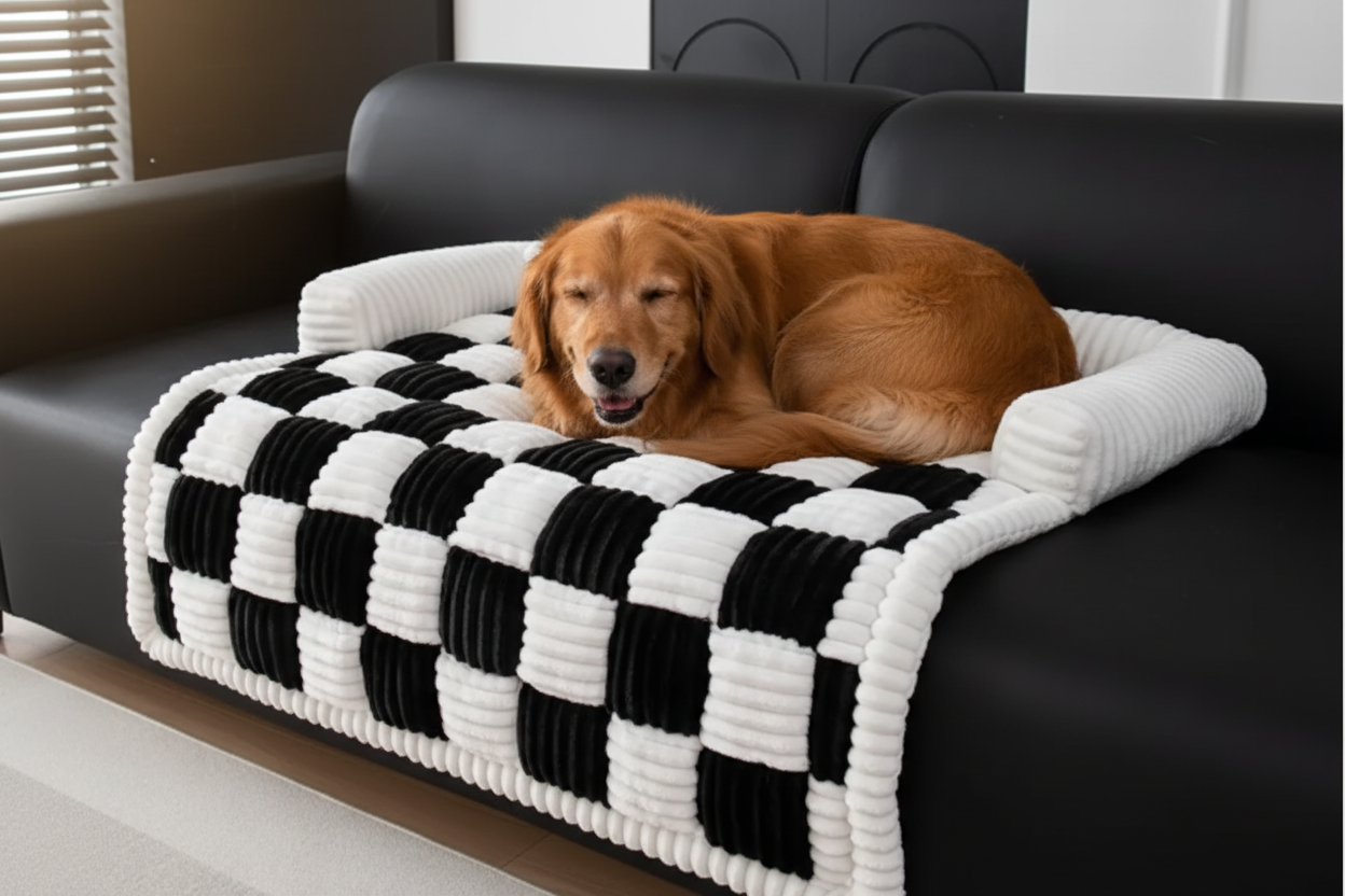 Golden Retriever in CozyPlush Pet Bed